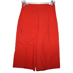 Women's Salomon Orange Gray Athletic Velcro Bermuda Shorts Capri Pants Size 2
